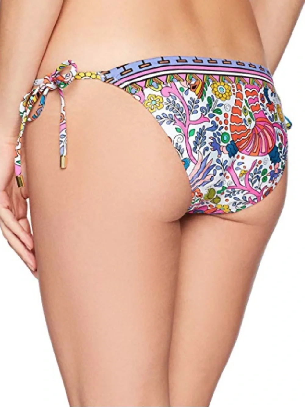 Trina Turk Jungle Beach Multicolor Tie-Side Bikini Bottoms size 12